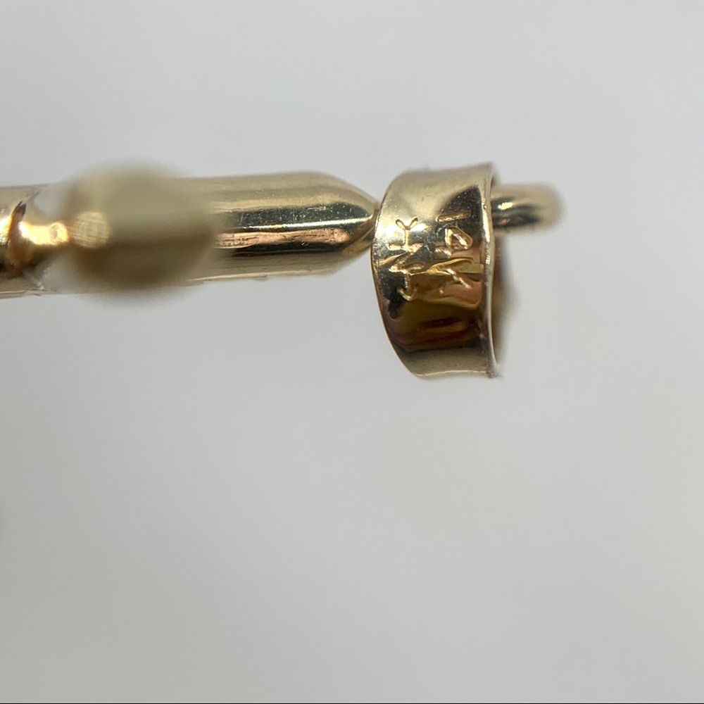 14K Gold 1" Diamond Cut Cross Pendant .45g - Picture 5 of 6